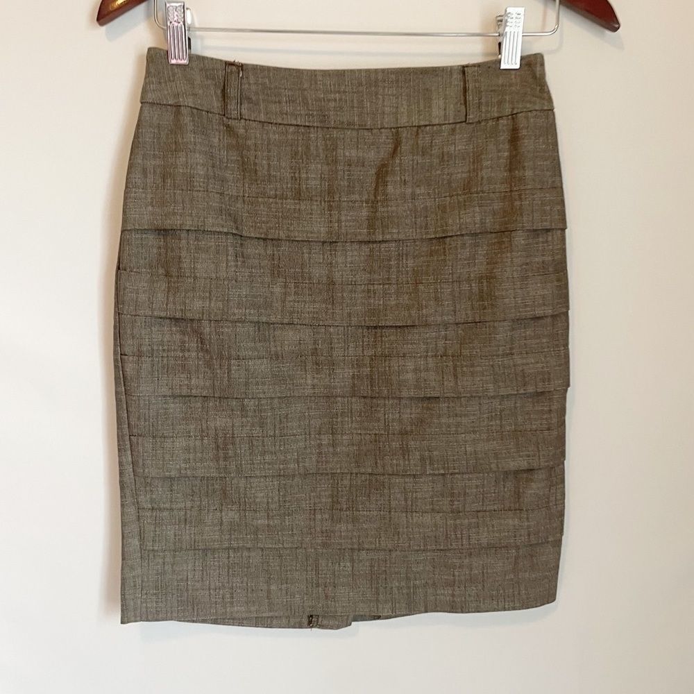 IZ Byer Heather Brown Layered Pencil Skirt Size 5